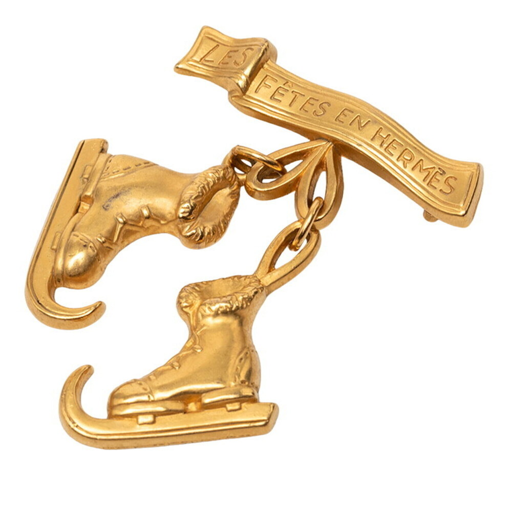 HERMES Vintage Gold Brooch